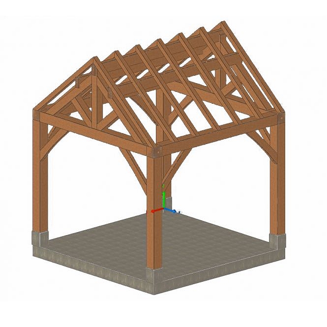 Douglas bijgebouw gebinte Lyon - 400 x 400 cm